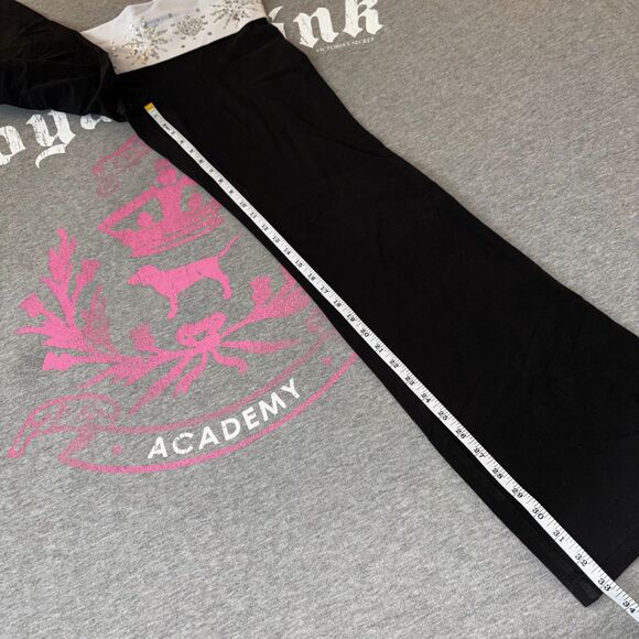 Victoria’s Secret PINK Rhinestone Sequin Bling Foldover Flare Leggings - LG - Picture 11 of 12